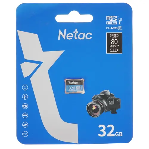 Карта памяти Netac MicroSDHC P500 Standard 32GB