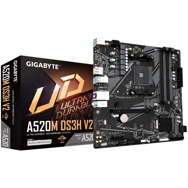 Материнская плата Gigabyte AM4 AMD A520 A520M DS3H V2