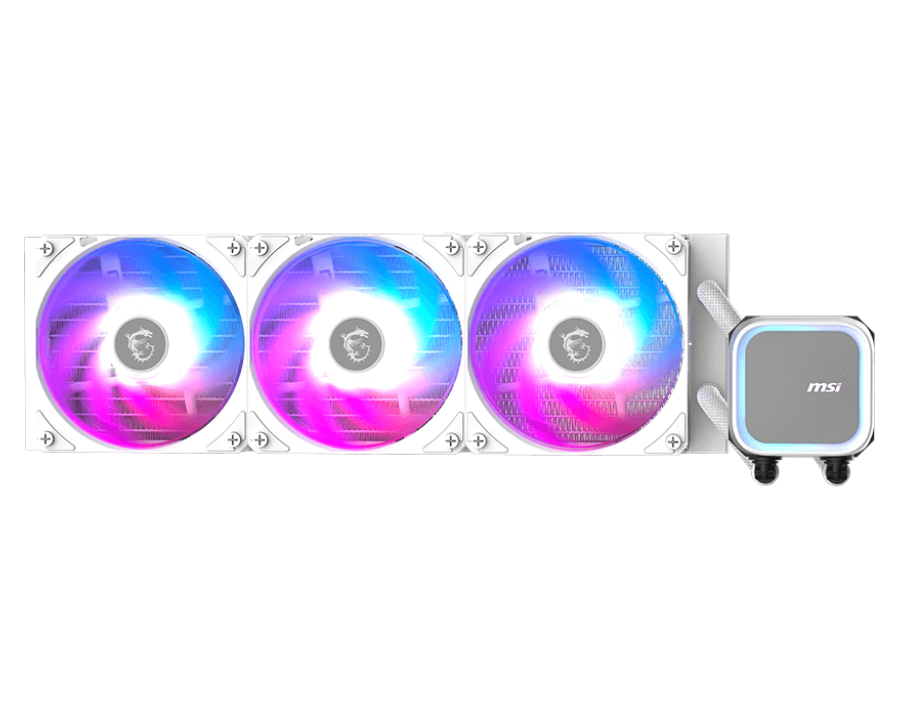 Жидкостная система охлаждения MSI MAG CORELIQUID A13 360 White 3 x ARGB Gen2 Fan, ARGB Gen2 Block, Color Box, LGA1700, 1851, AM5