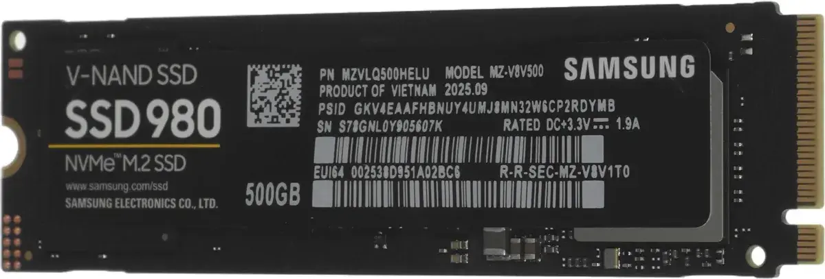 Внутренний твердотельный накопитель Samsung 980 500GB