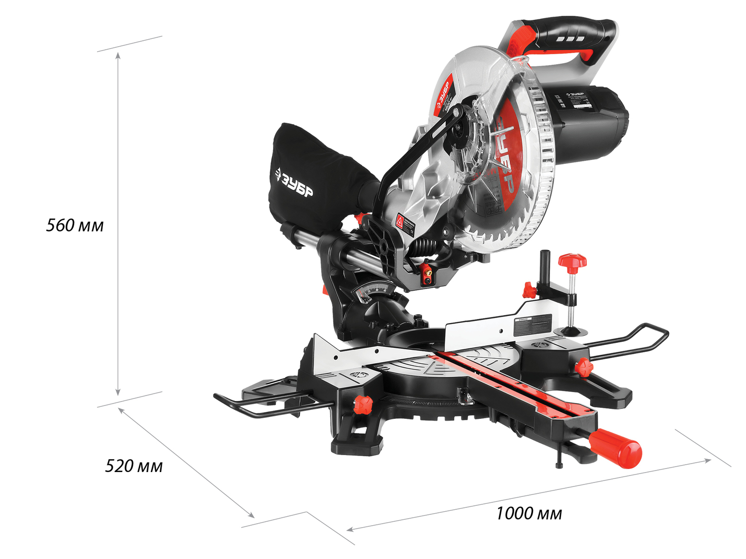 Торцовочная пила ЗУБР ЗПТ-255-1800 ПЛ