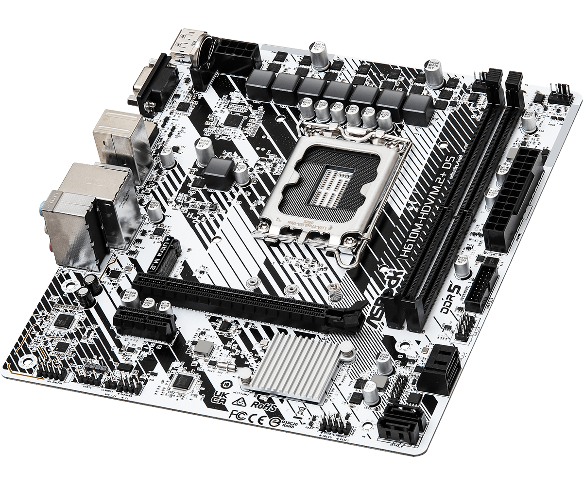 Материнская плата ASRock LGA 1700 Intel H610 H610M-HDV/M.2+ D5