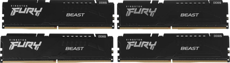 Оперативная память Kingston FURY Beast Black XMP 4х32GB DDR5 5200MHz, KF552C40BBK4-128, RTL