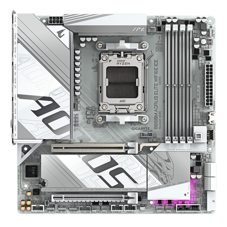 Материнская плата Gigabyte AM5 AMD B850 B850M AORUS ELITE WIFI6E ICE