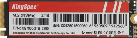 Внутренний твердотельный накопитель KINGSPEC XG7000 PCIe 4.0 x4, M.2 2280, NVMe 2 TB