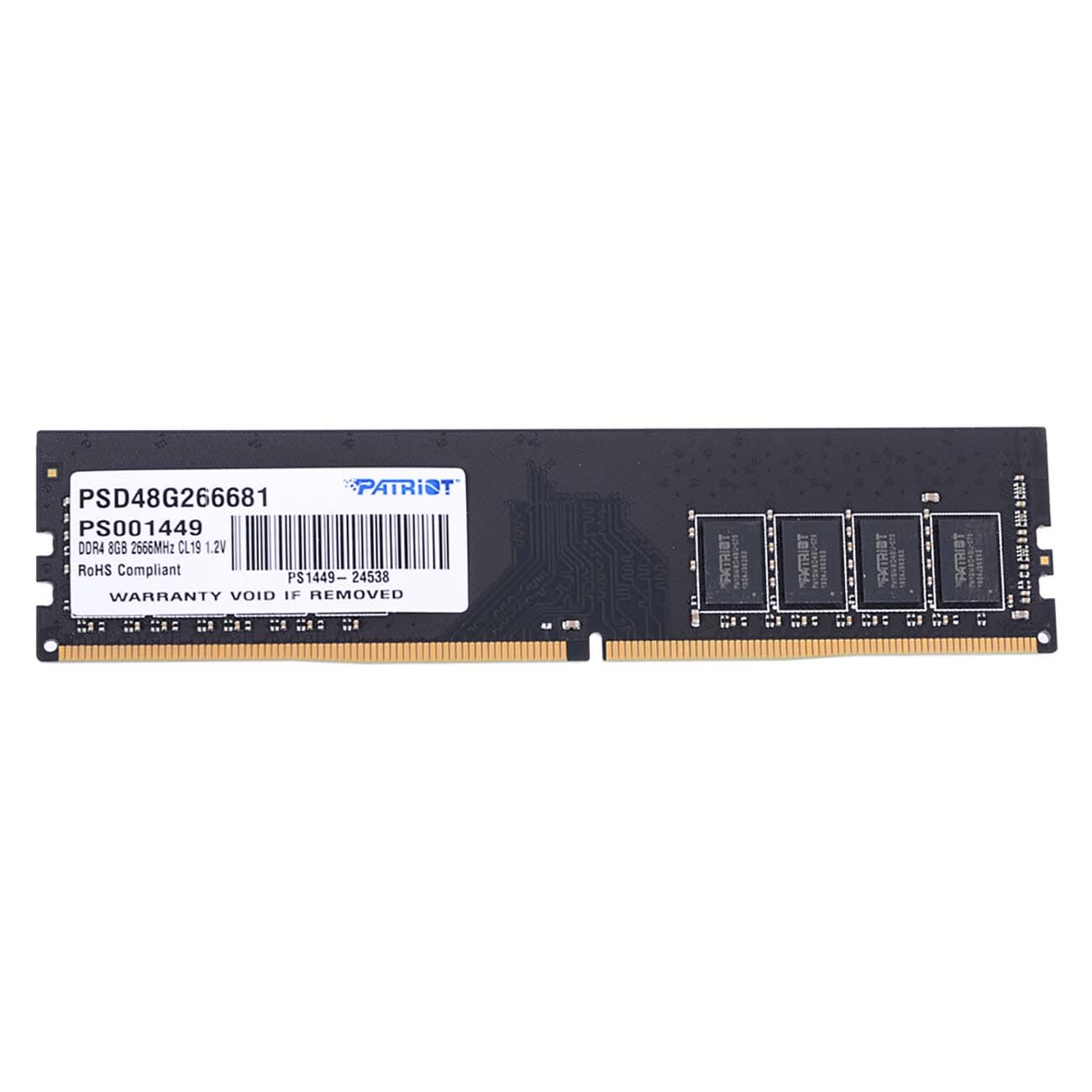 Оперативная память Patriot Desktop DDR4 2666МГц 8Gb, PSD48G266681, RTL