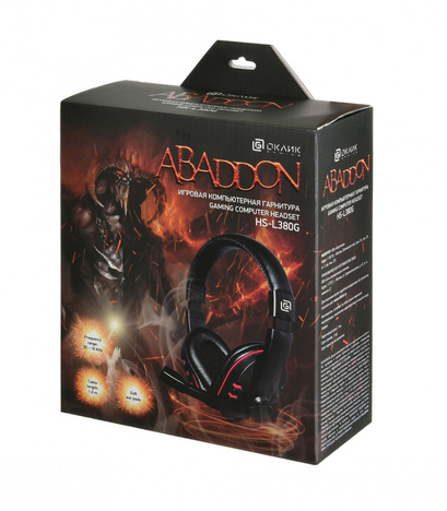 Наушники Oklick HS-L380G ABADDON, цвет красный/черный