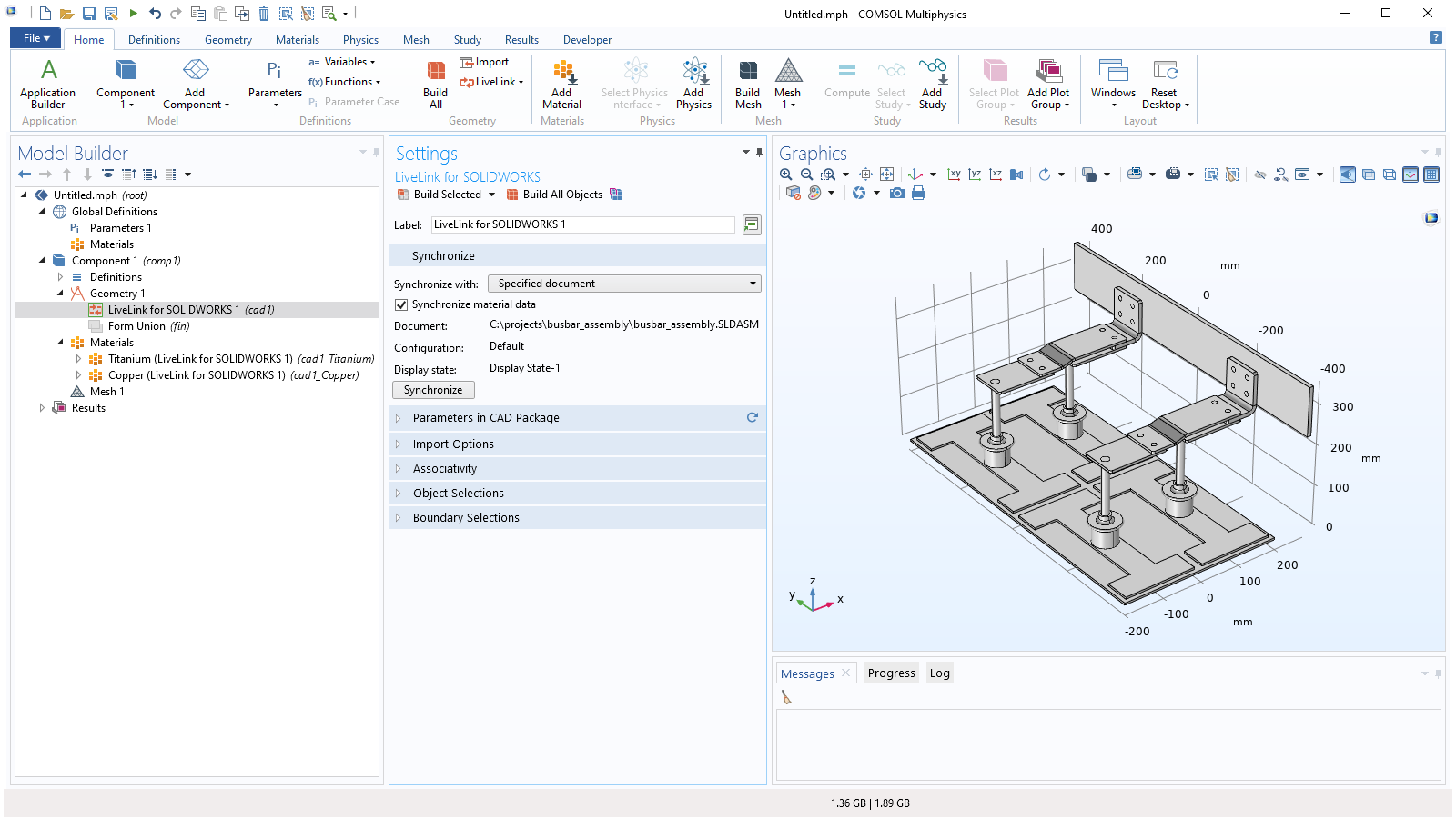 Модуль «LiveLink™ for SOLIDWORKS®» для программы COMSOL Multiphysics®