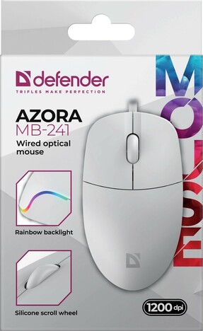 Мышь Defender Azora MB-241 52242, цвет белый