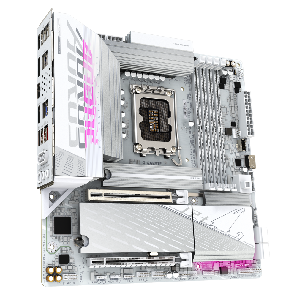 Материнская плата Gigabyte LGA1851 Intel B860 B860M AORUS ELITE WIFI6E ICE