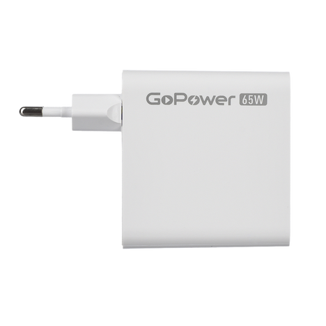 Зарядное устройство GoPower 1USB+2Type-C 65W QC3.0 GaN