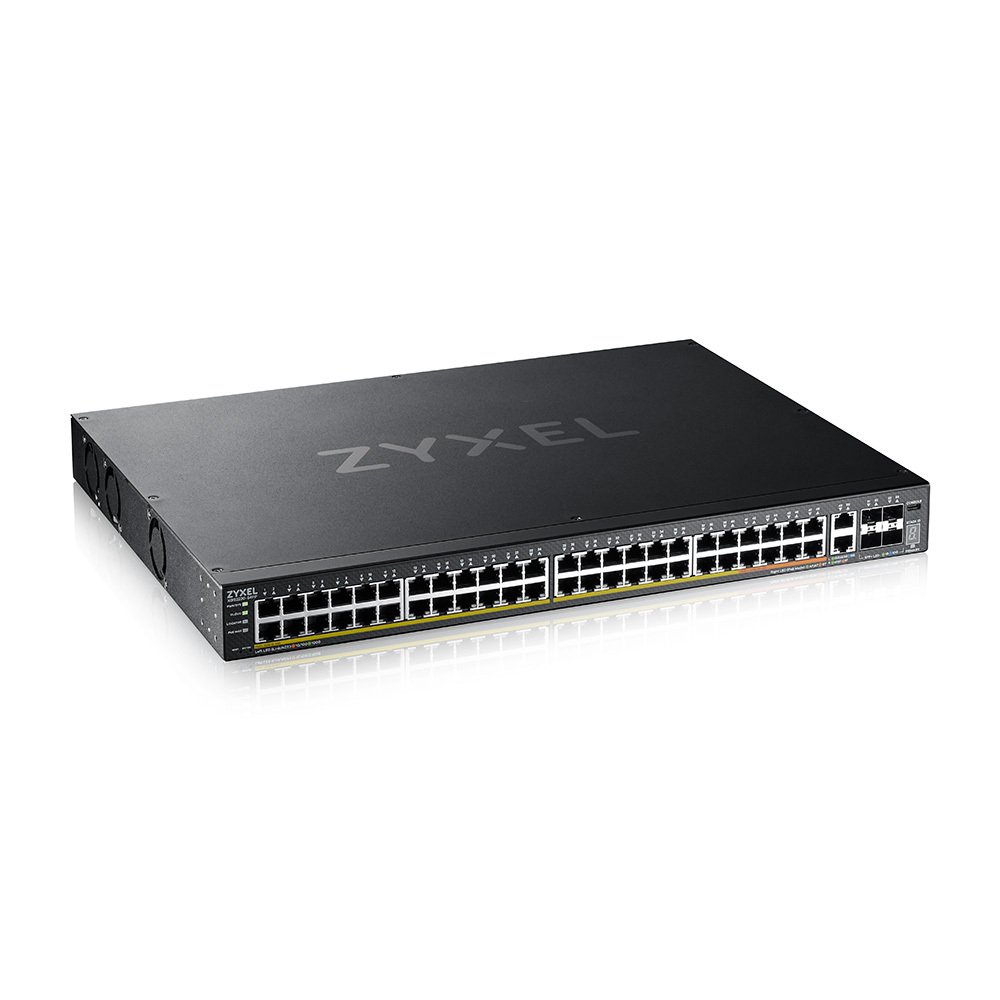 Коммутатор/ Zyxel XGS2220-54FP L3 Access switch, rack 19", 48xRJ-45: 1G PoE+ (8 of them PoE++), 2xRJ-45: 1/2.5/5/10G PoE++, 4xSFP+, 960W PoE budget, standalone/cloud management
