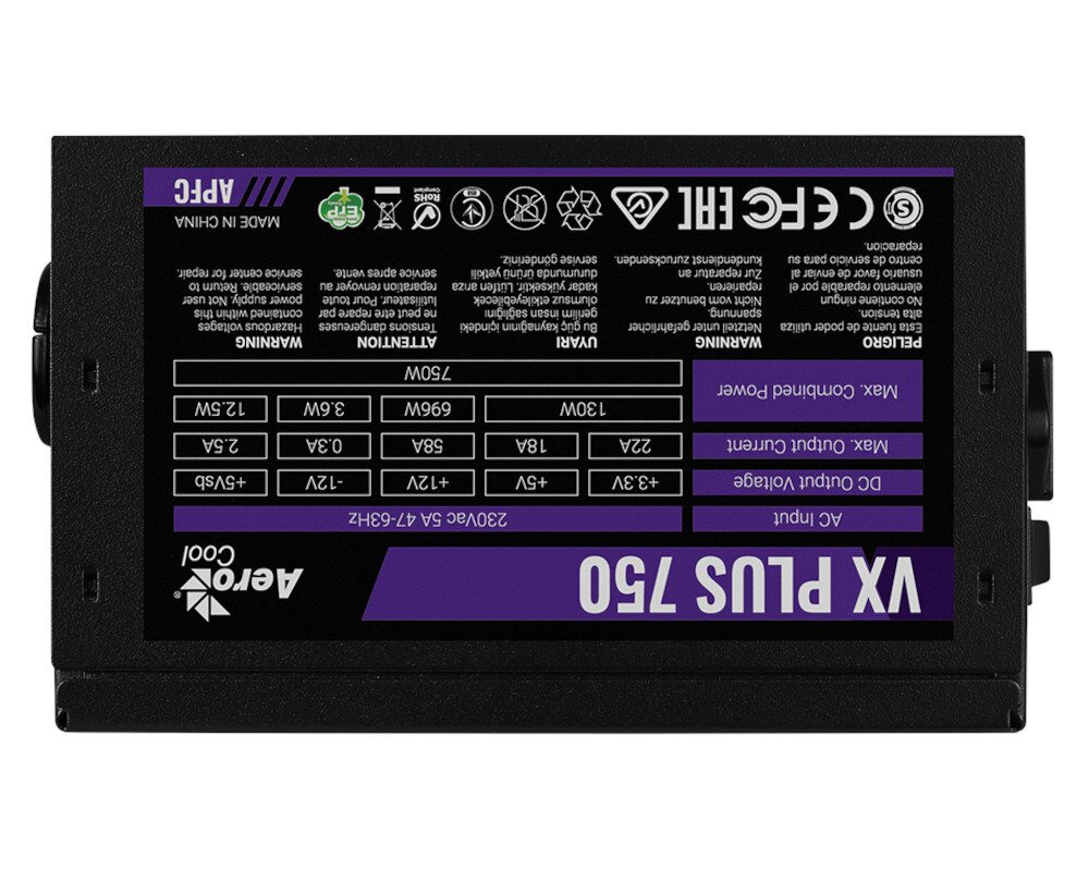 Блок питания Aerocool VX PLUS 750W