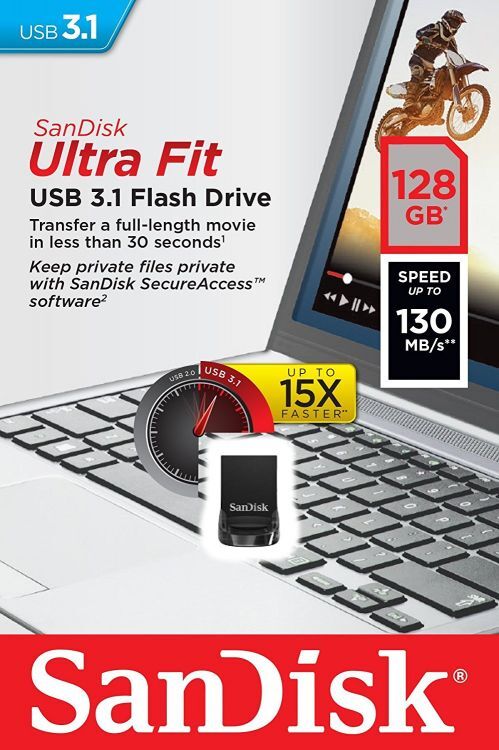 Флешка SanDisk Ultra Fit 128GB