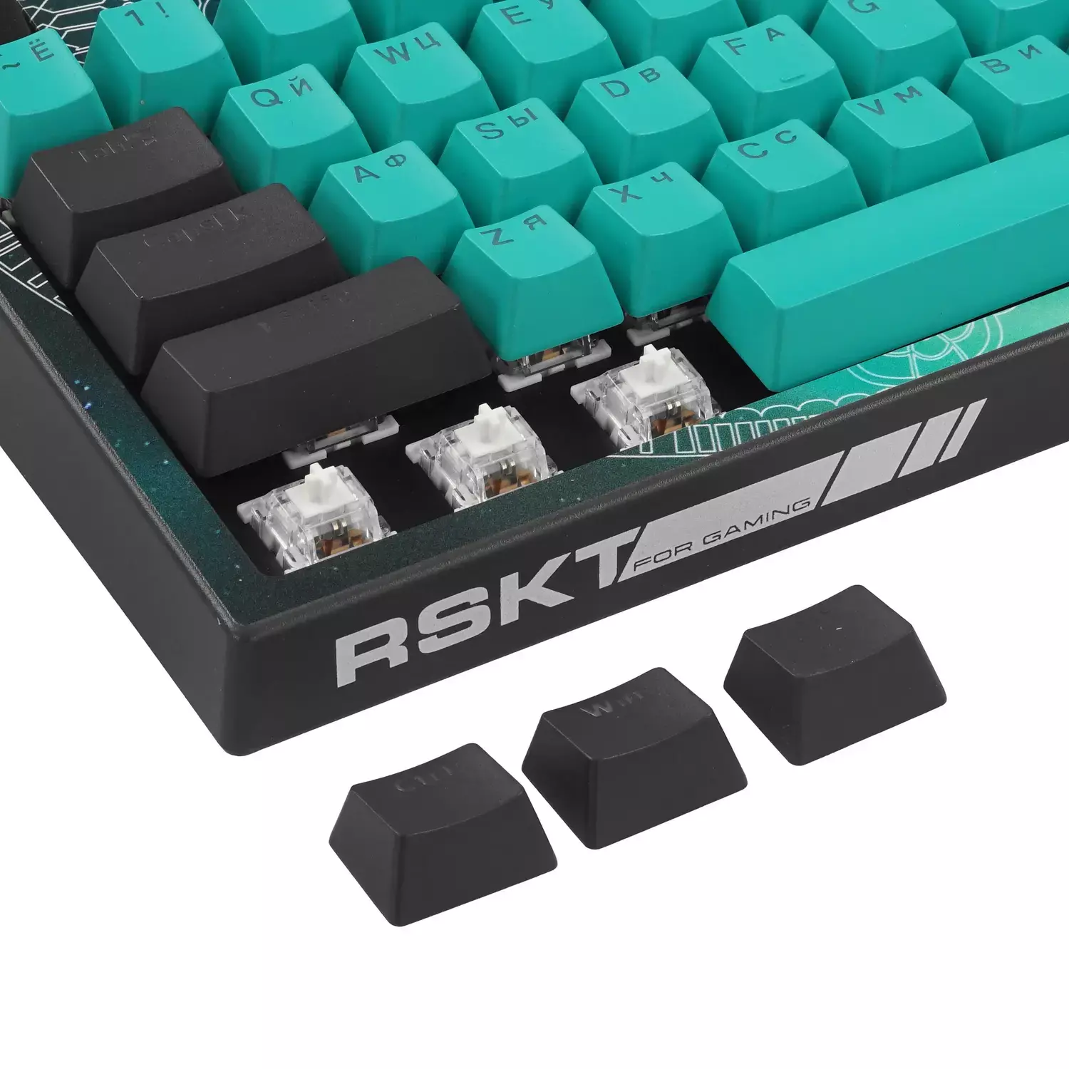 Клавиатура Raskat Клавиатура KM002-UV-GREEN, цвет темно-серый