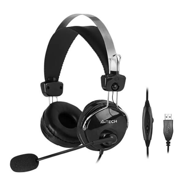 Гарнитура A4tech HU-7P, цвет серебристый/черный