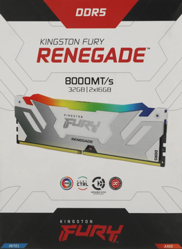 Оперативная память Kingston FURY Renegade RGB White XMP 32GB 8000MT/s DDR5 CL38 (Kit of 2), KF580C38RWAK2-32, RTL