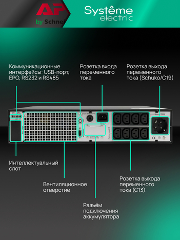 ИБП Systême Electric Smart-Save Online SRT 1кВА/1кВт SRTSE1000RTXLI (SRTSE1000RTXLIG2)