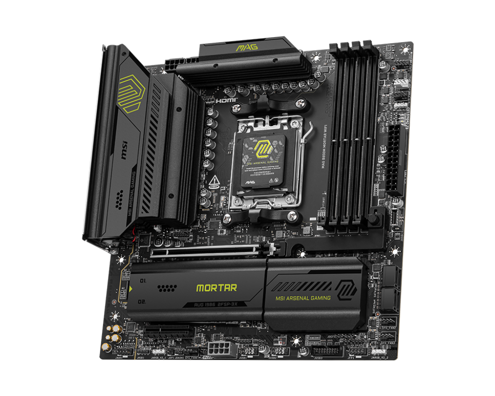 MSI MAG B850M MORTAR WIFI,B850,AM5,4DDR5,1PCI-Ex16,1PCI-Ex4,3M.2,4SATA3,1USB 3.2 Gen2x2,5USB3