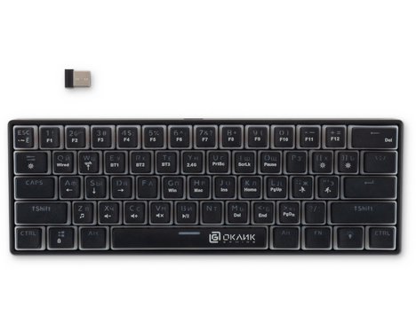 Клавиатура Oklick KeyBoard K763W 1920548, цвет черный