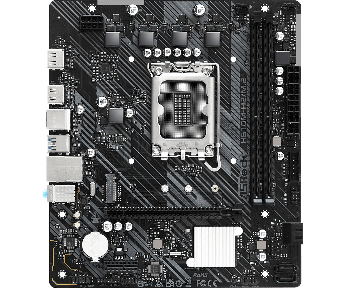 Материнская плата Asrock H610M-H2/M.2 Soc-1700 Intel H610 2xDDR4 mATX AC`97 8ch(7.1) GbLAN+HDMI