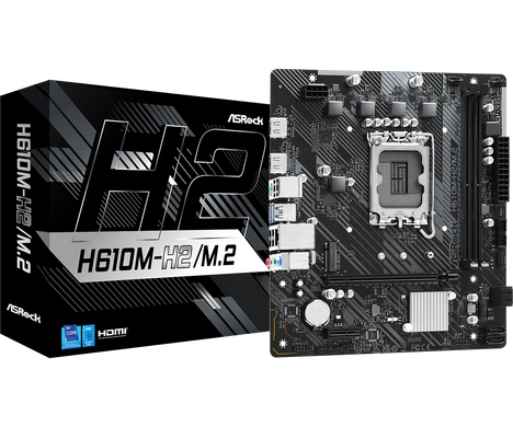 Материнская плата Asrock H610M-H2/M.2 Soc-1700 Intel H610 2xDDR4 mATX AC`97 8ch(7.1) GbLAN+HDMI