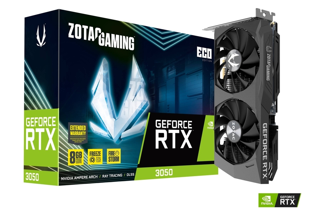 Видеокарта Zotac GeForce RTX 3050 8 ΓБ Retail