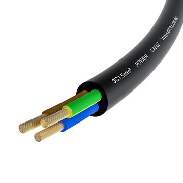 GCR Кабель питания PROF 1.5m, С14 - С5, черный, 3*1,5mm, GCR-55967
