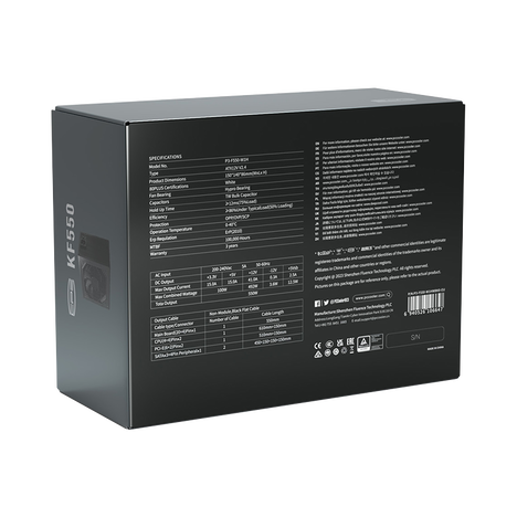 Блок питания PcCooler ATX 550W P3-F550-W1H 80 PLUS WHITE (20+4pin) APFC 120mm fan 6xSATA Cab Manag RTL