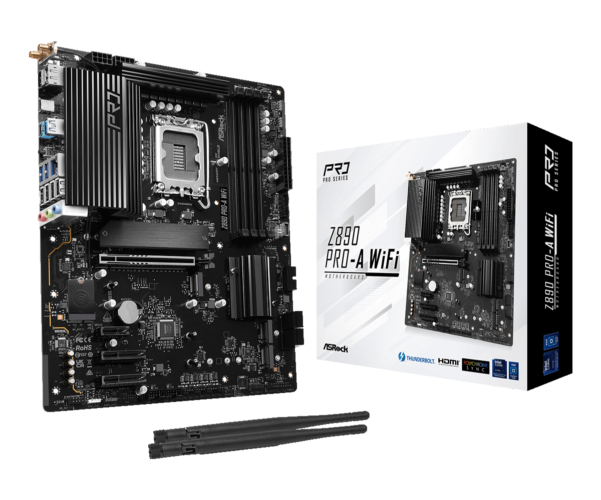 Материнская плата ASRock LGA 1851 Intel Z890 Z890 PRO-A WIFI