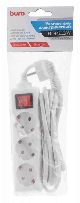 Сетевой фильтр Buro Сетевой удлинитель BU-PS3.3/W