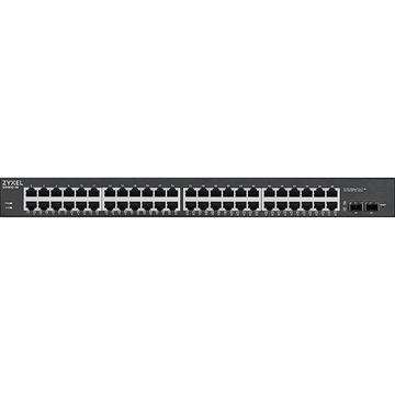 Zyxel GS1900-48 Smart L2 switch rack 19&quot;, 48xGE, 2xSFP, factory reset button