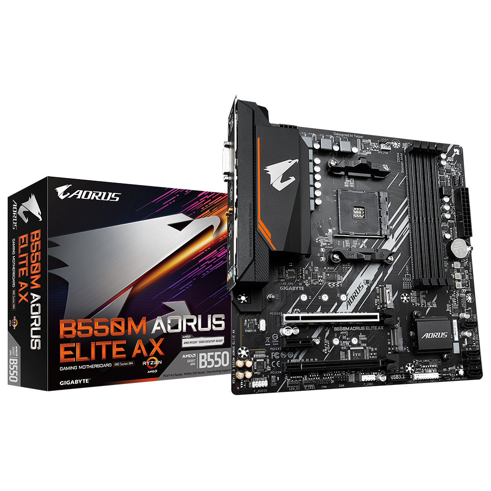 Материнская плата Gigabyte AM4 AMD B550 B550M AORUS ELITE AX