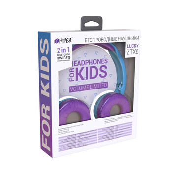 Bluetooth-гарнитура HIPER LUCKY ZTX, цвет голубой/фиолетовый