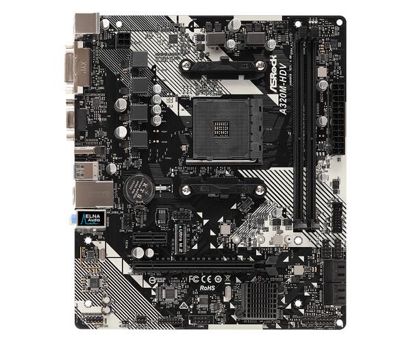 

Материнская плата ASRock AM4 AMD A320 A320M-HDV