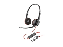 Гарнитура Plantronics Blackwire 3320 3220 Stereo USB-C Headset +USB-C/A Adapter (Bulk) (8X228A6), цвет черный