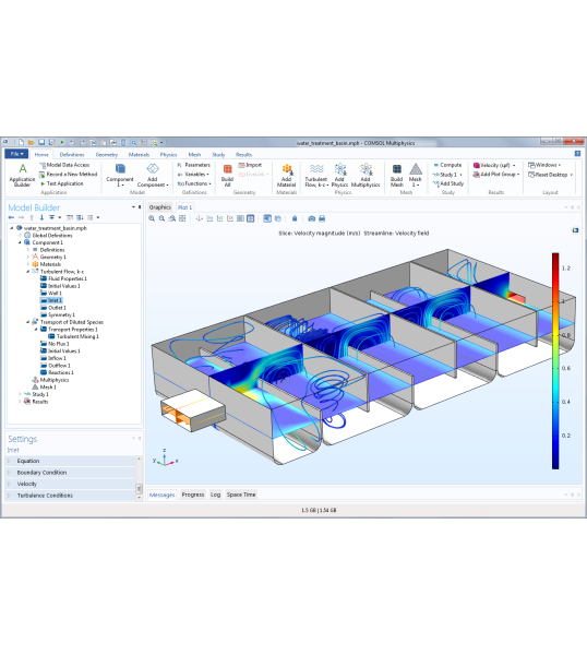 Модуль «Вычислительная гидродинамика» для программы COMSOL Multiphysics®
