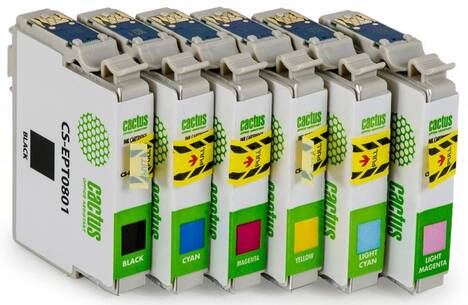 Картридж черный, голубой, пурпурный, желтый, светло-голубой, светло-пурпурный Cactus CS-EPT0807