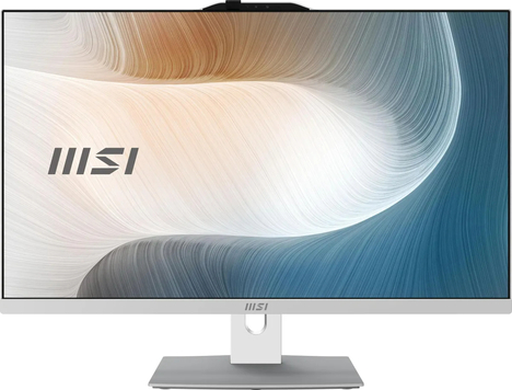 Моноблок MSI Modern AM242P 1M-1020XRU 23.8" Full HD Core 7 150U (1.8) 16Gb SSD512Gb Graphics без ОС GbitEth WiFi BT 120W клавиатура мышь Cam белый 1920x1080
