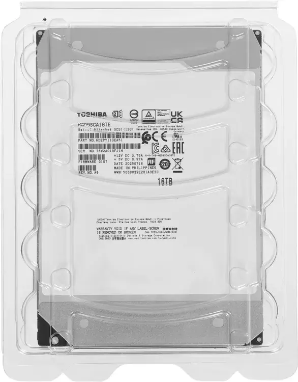 Жесткий диск  TOSHIBA Enterprise Capacity SAS 3.0 3.5" 16 TB 7.2K SAS 12Gb/s