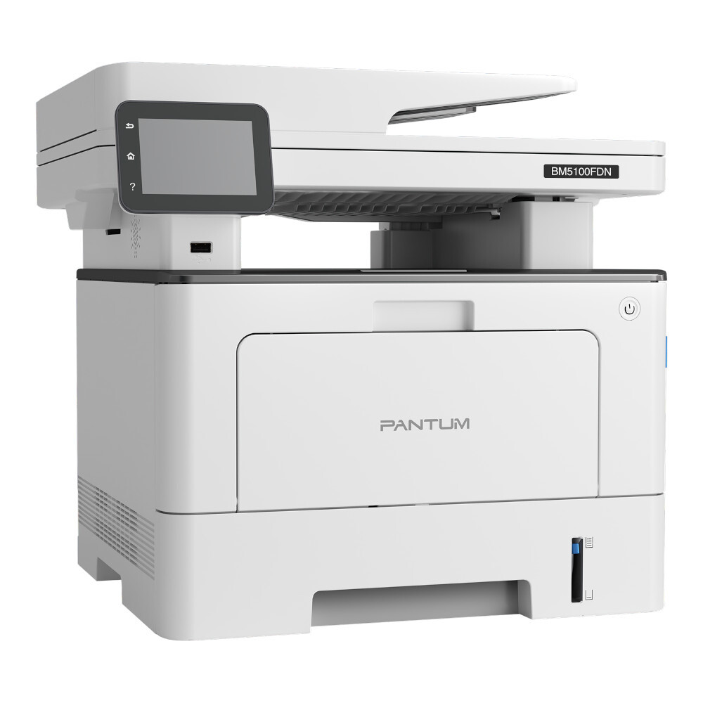 Pantum BM5100FDN, P/C/S/F, Mono laser, А4, 40 ppm (max 100000 p/mon), 1.2 GHz, 1200x1200 dpi, 512 MB RAM, Duplex, DADF50, paper tray 250 pages, USB, LAN, start. cartridge 3000 pages
