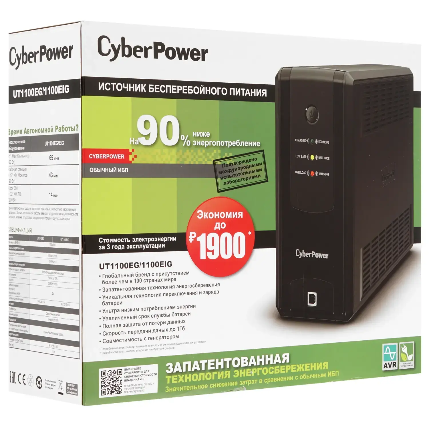 ИБП CyberPower Line-Interactive  UT1100EG