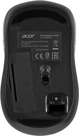 Мышь ACER OMR302 ZL.MCECC.01X, цвет черный
