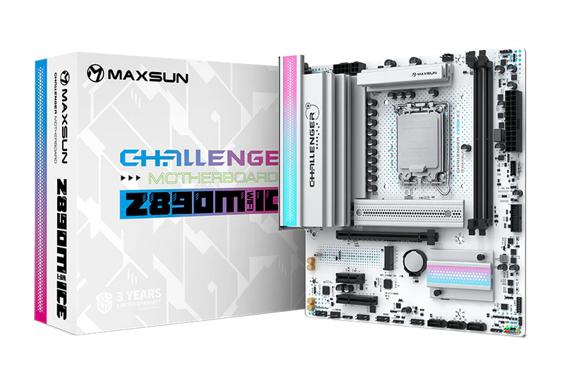 Материнская плата Maxsun LGA 1851 Intel Z890 Challenger Z890M WIFI ICE