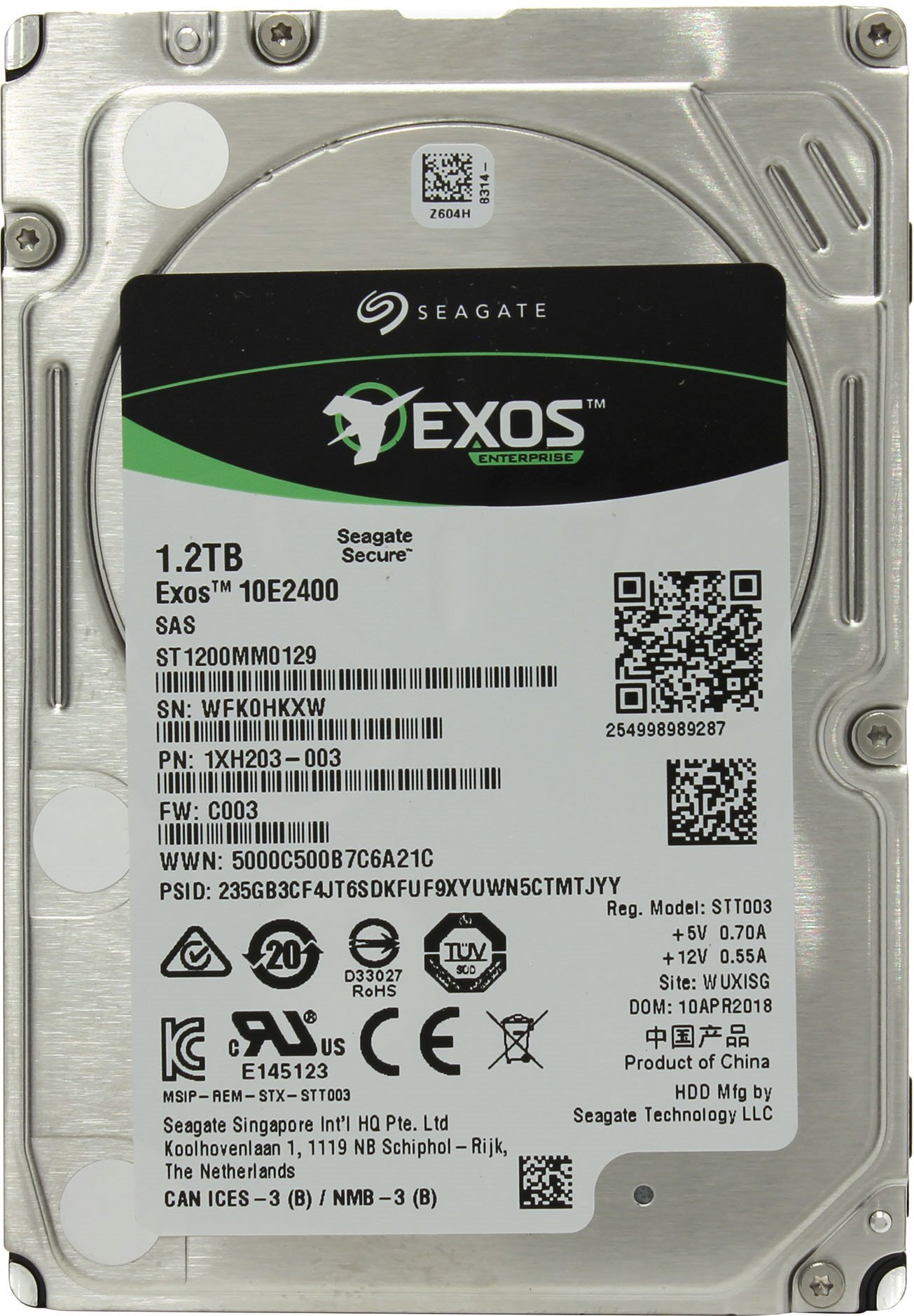 Жесткий диск  SEAGATE Exos 2.5  1200Gb 10K SAS 12Gb/s