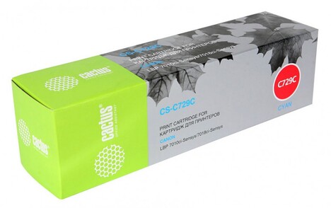 Тонер-картридж голубой Cactus CS-C729C