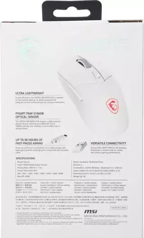 Мышь MSI VERSA 300 WIRELESS WHITE S12-4301440-CLA, цвет белый