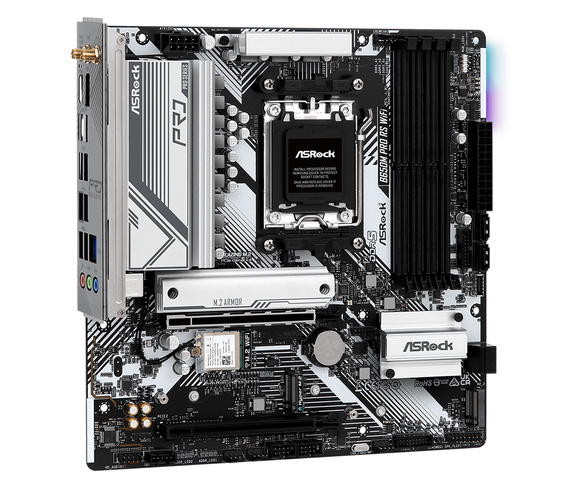 Материнская плата ASRock AM5 AMD B650 B650M PRO RS WIFI