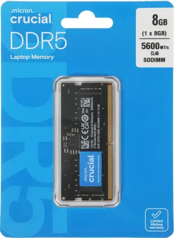Оперативная память Crucial Laptop DDR5 5600МГц 1x8ГБ CL46, CT8G56C46S5