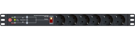 АВР Elemy ATS-1602 1U 19" ввод:2xIEC C14 выход:6xSchuko8A черный